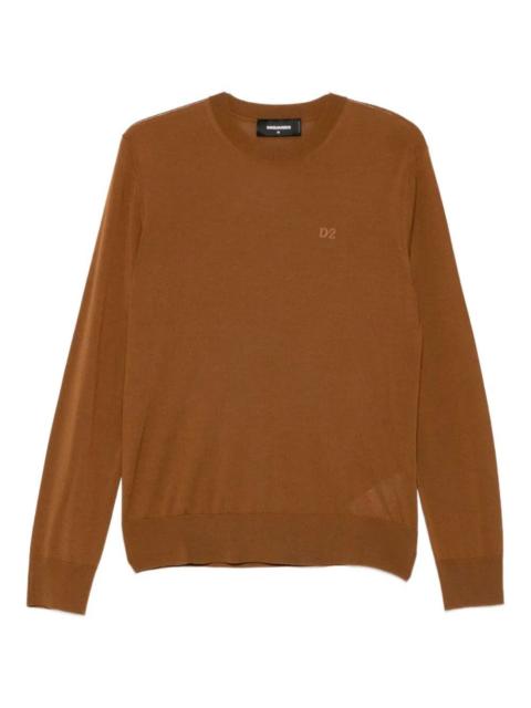 DSQUARED2 `D2` Wool Crew-Neck Sweater