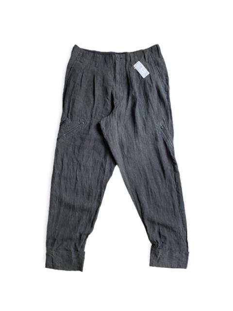 Yohji Yamamoto Sample SS22 Linen Ink Dye Zip Cuffs Zip Pants