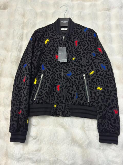 SAINT LAURENT Saint Laurent (YSL) Brand-New Runway-Edition Heavily Embellished Varsity Jacket