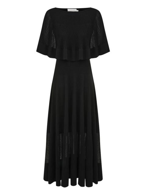 Zimmermann CRUSH PLEATED CAPE MAXI DRESS