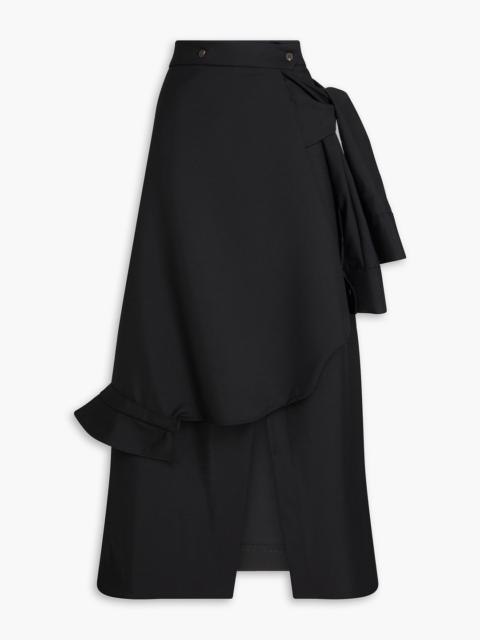 RÓHE Layered wool and mohair-blend midi wrap skirt