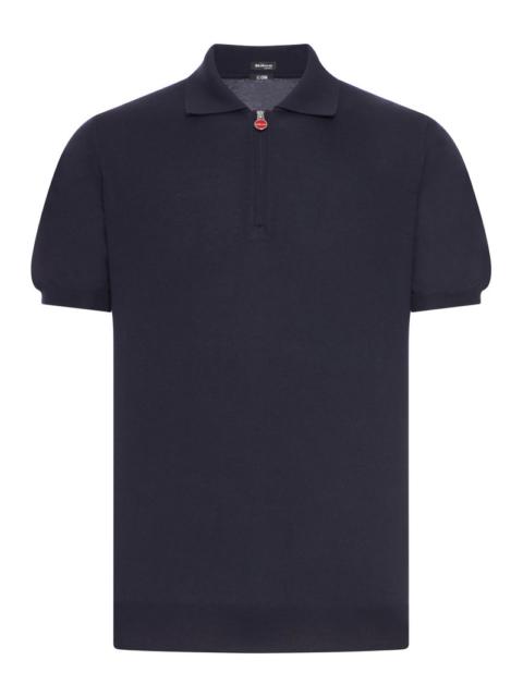 Other Designers Kiton Men Solid Color Cotton Knitted Polo Shirt