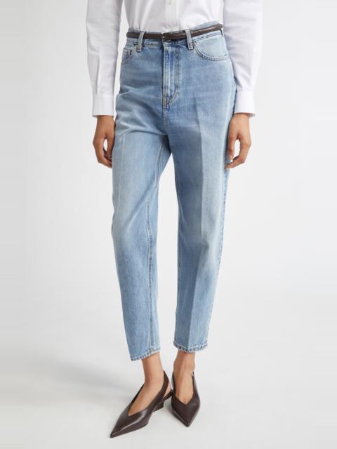 TOTEME TOTEME High Waist Tapered Jeans in Worn Blue at Nordstrom