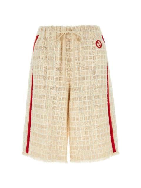 GUCCI tweed drawstring shorts