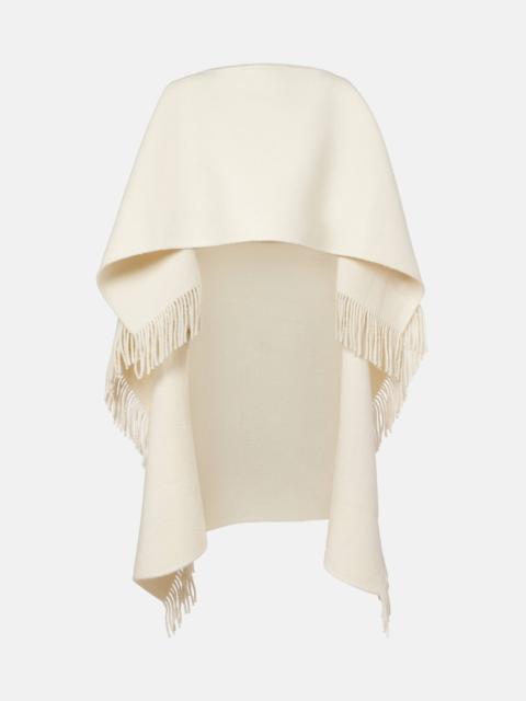 TOTEME Fringed wool-blend poncho