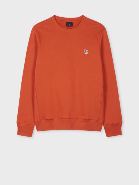 Paul Smith Rust Orange Organic Cotton 'Zebra' Badge Sweatshirt