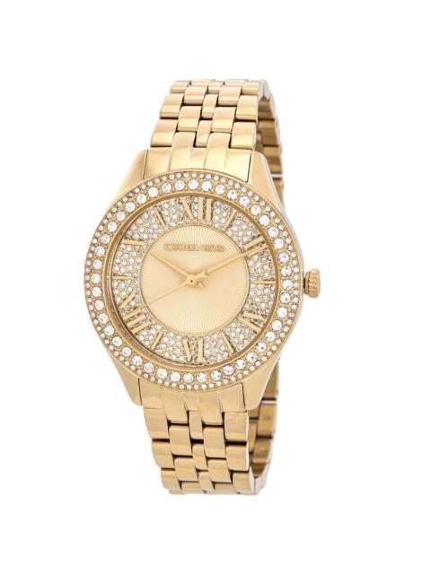 MICHAEL KORS Michael Kors Harlowe Pave Quartz Crystal Ladies Watch MK4709