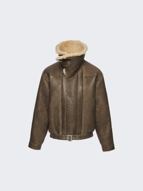 MAGDA BUTRYM Shearling Aviator Jacket Brown