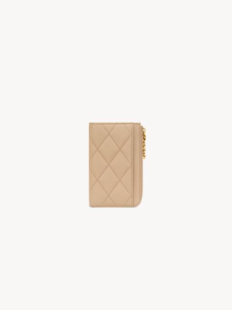 SAINT LAURENT CASSANDRE BIJOU ZIP CARD CASE IN LAMBSKIN