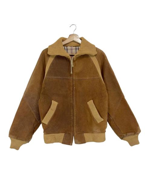 Other Designers Vintage 70s William Barry Leather Varsity Jacket Size M