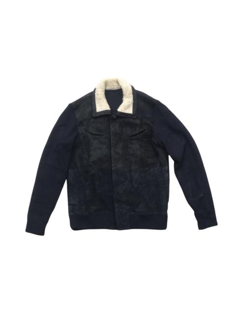 NUMBER (N)INE Archive Wool Hybrid Sleeve Sheep Suede Trucker Jacket