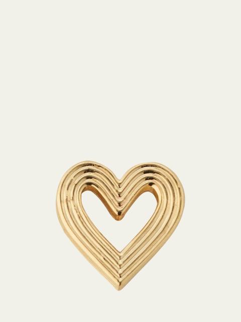 SYDNEY EVAN Fluted Heart Stud Earrings