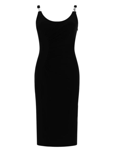 VERSACE DRAPED SLEEVELESS MIDI DRESS