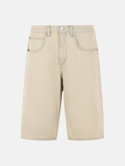 AGOLDE BEIGE COTTON BERMUDA SHORTS