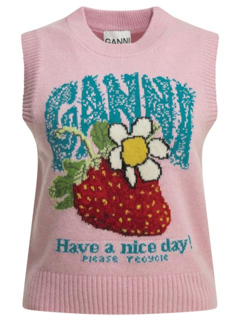 GANNI Ganni Strawberry Vest Pink Women