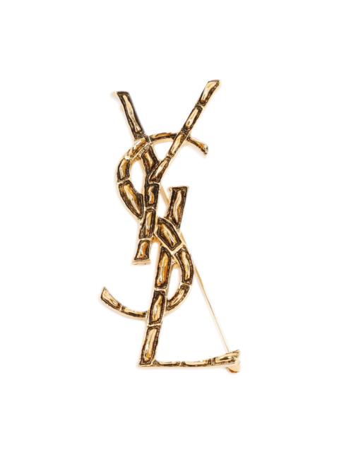 SAINT LAURENT Opyum Textured Coco Brooch Women