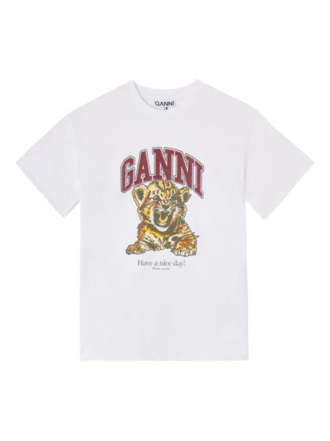 GANNI Ganni Women Baby Tiger Organic Cotton T-Shirt