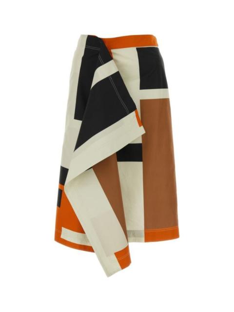 Fendi Woman Multicolor Poplin Skirt