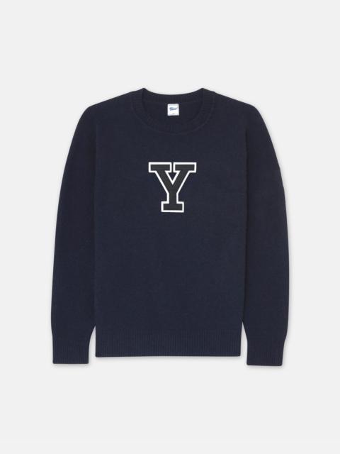 J. PRESS YALE COTTON CREWNECK "Y" SWEATER
