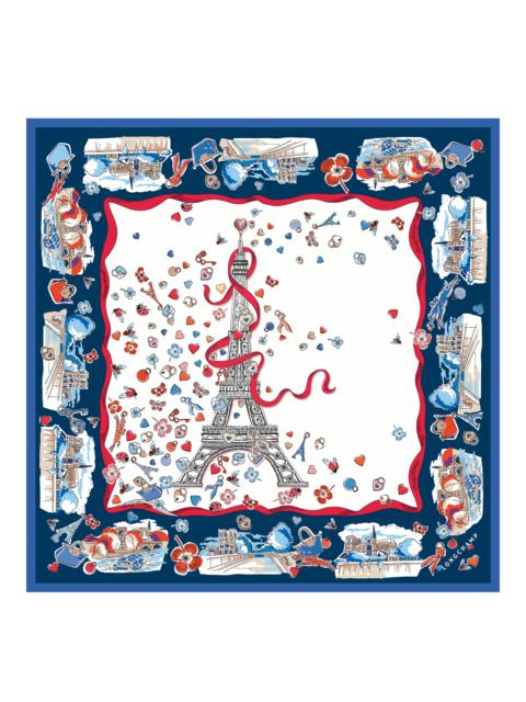 Longchamp Equestrian Tower Silk scarf 50 Ecru - OTHER