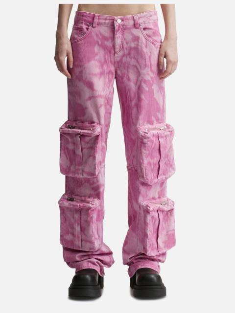 Blumarine CHINÉ CAMOUFLAGE PRINT CARGO PANTS
