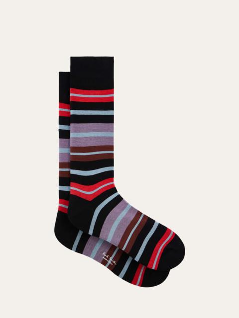 Paul Smith Men's Kean Stripe Crew Socks