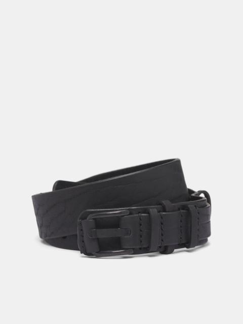 Julius Black Leather Tonal Buckle Belt