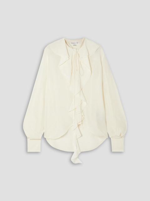Victoria Beckham Ruffled silk crepe de chine blouse