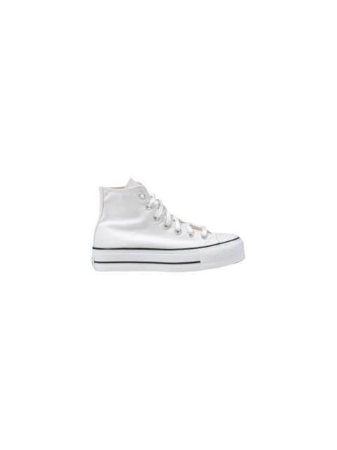 WHITE POLYESTER PLATFORM SNEAKER