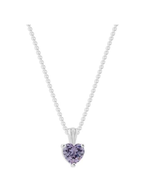 Other Designers DiamondMuse Belacqua Tanzanite December Birthstone Heart Pendant Necklace in Sterling Silver
