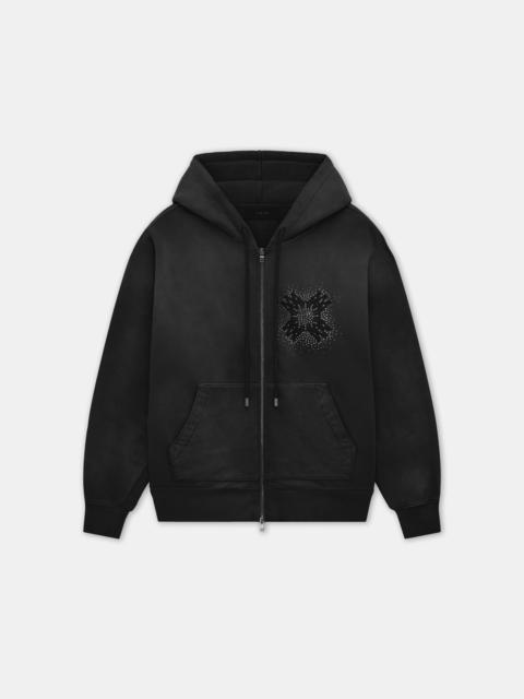AMIRI MA QUAD CRYSTAL ZIP HOODIE
