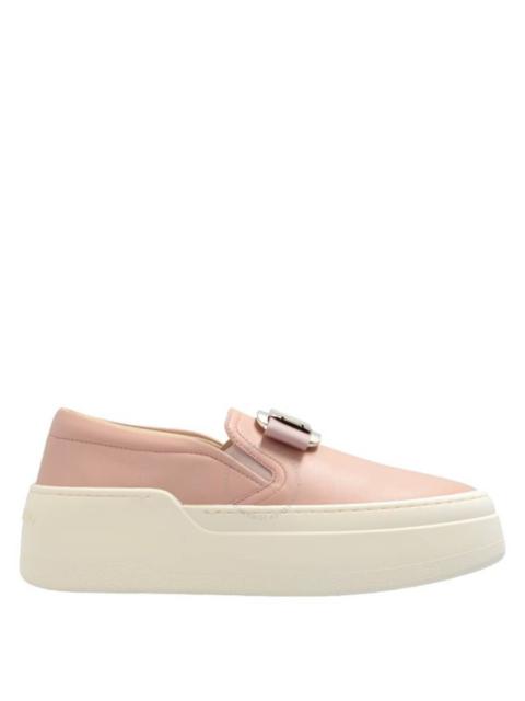 Ferragamo Cristal New Vara Plate Slip On Shoes