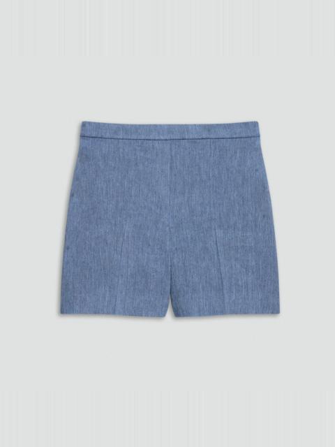 Theory Wide-Leg Pull-On Short in Fluid Linen