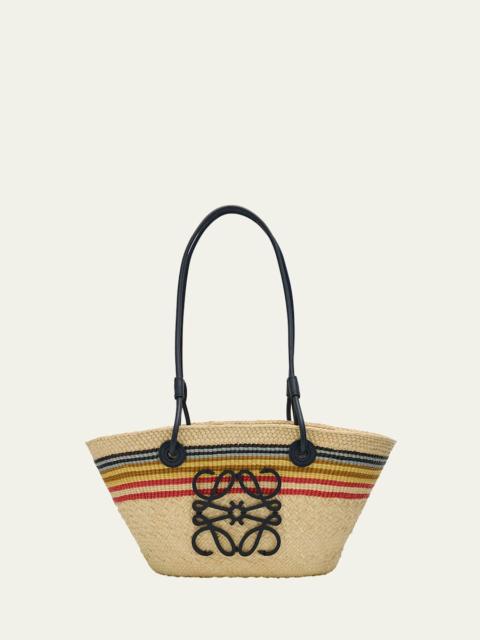 Loewe x Paula's Ibiza Small Anagram Striped Basket Tote Bag in Raffia