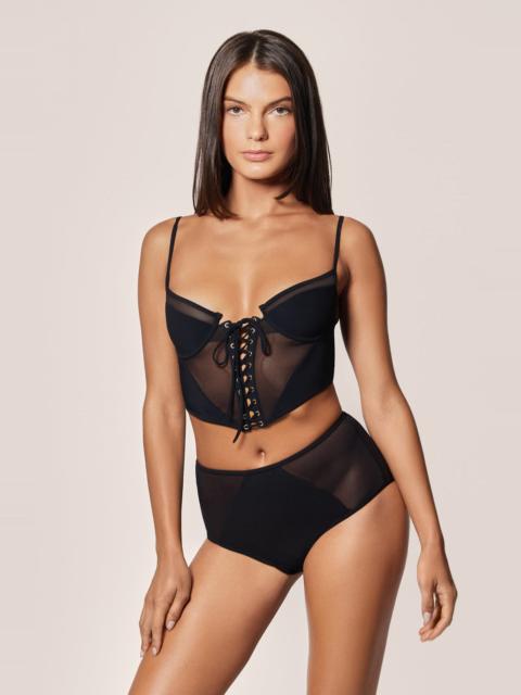 KIKI DE MONTPARNASSE Peep Show HW Bikini Bottom Black