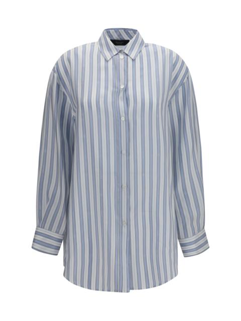 GUCCI Gucci Baiadera Silk Jacquard Shirt Azure/White