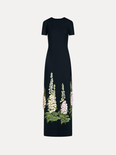 Oscar de la Renta FOXGLOVE EMBROIDERED CAFTAN