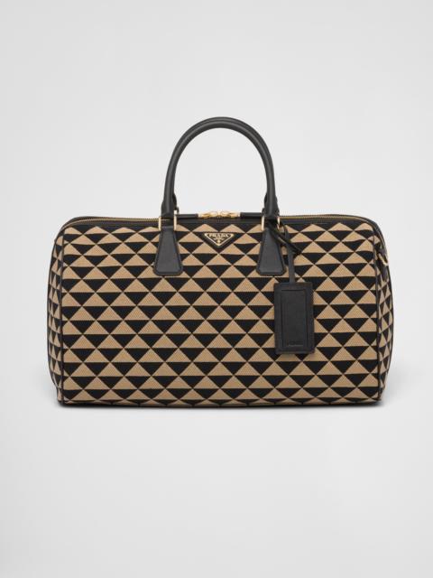 Prada Medium Prada Symbole embroidered fabric travel bag