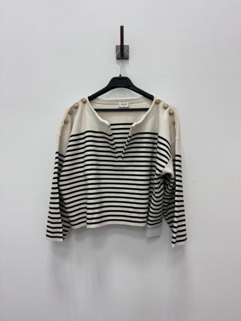 CELINE Celine SS22 Black And White Stripe Knit Sweater