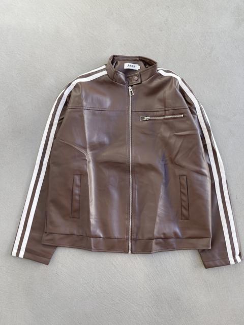 Vintage - STEAL! 2000s Japan Stripe Leather Jacket (M)