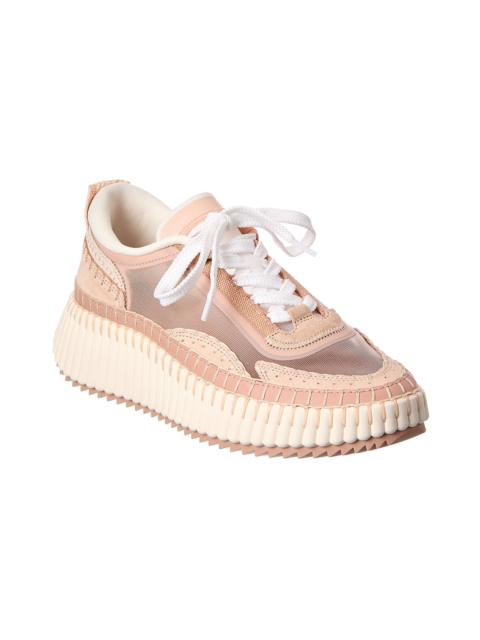Chloé Chloé Nama Nylon & Suede Platform Sneaker