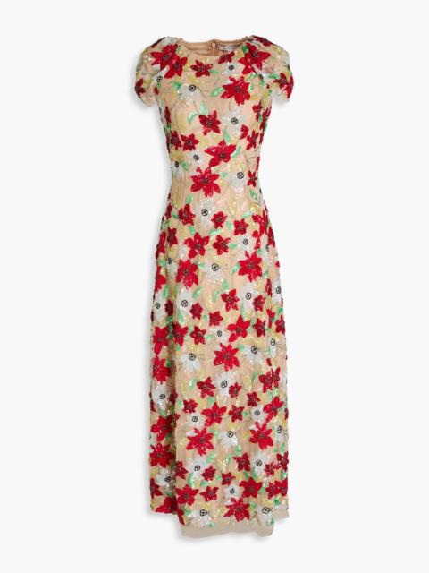 RACHEL GILBERT Thea embellished tulle maxi dress