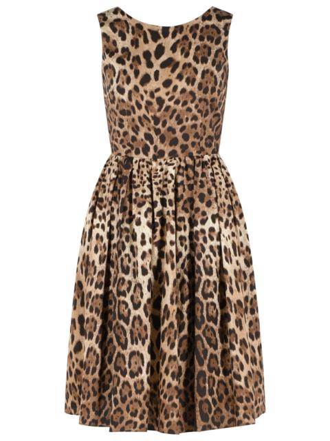 Dolce & Gabbana Dolce & Gabbana Leopard Print Cotton Dress Brown
