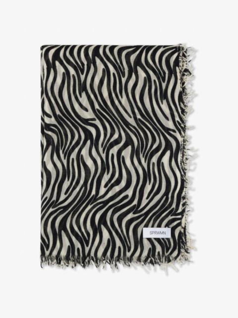 SPRWMN ZEBRA CASHMERE PASHMINA SCARF