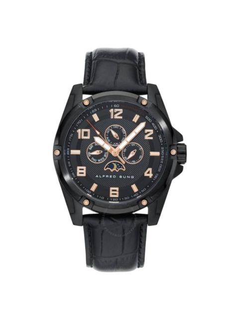 Other Designers Alfred Sung Astral Quartz Moon Phase Black Dial Men's Watch AS1900BL-1A