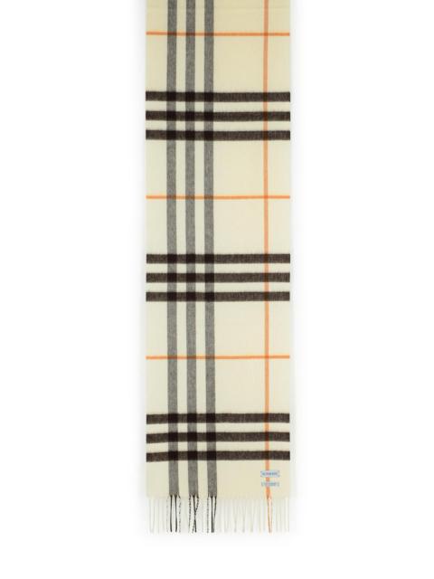 Burberry Burberry 'Mu Giant Check' White Cashmere Scarf Women