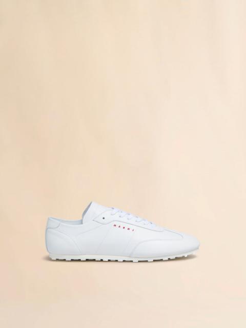 Marni WHITE NAPPA LEATHER SOFTY SOCCER SNEAKER