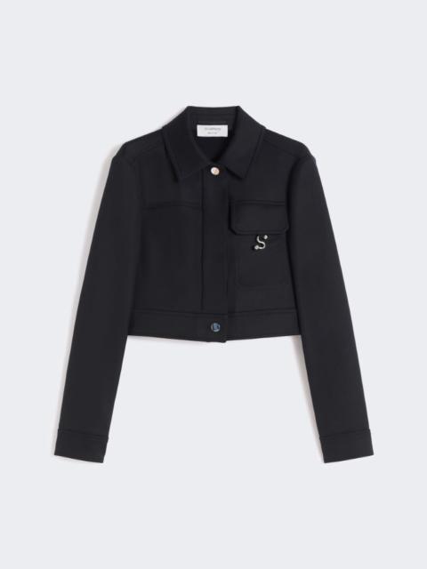 Sportmax Short washed gabardine jacket - black