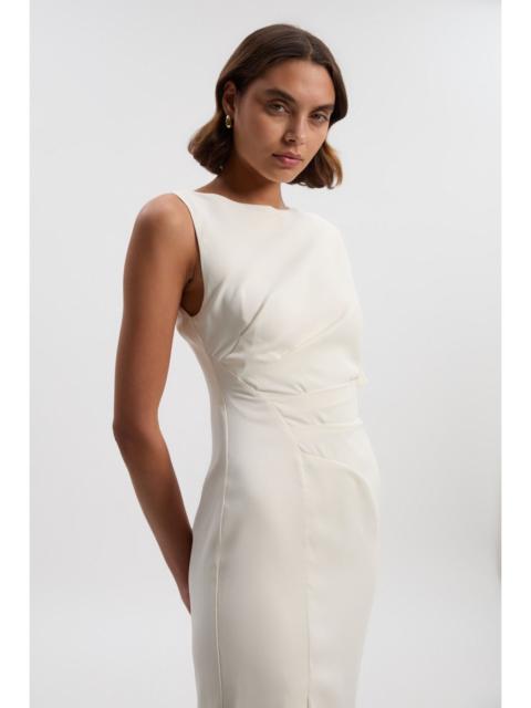 KAREN MILLEN Soft Tailored Asymmetric Sleeve Midi Dress