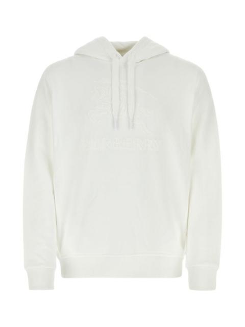 BURBERRY White Cotton Sweatshirt